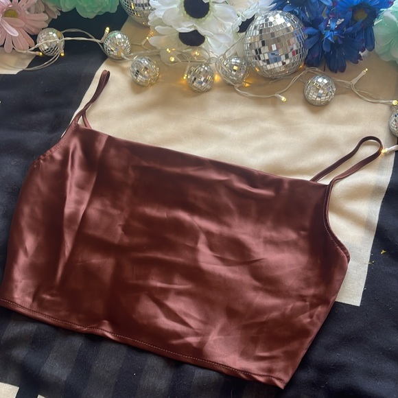 Faux Silk Crop Top - Picture 2 of 5